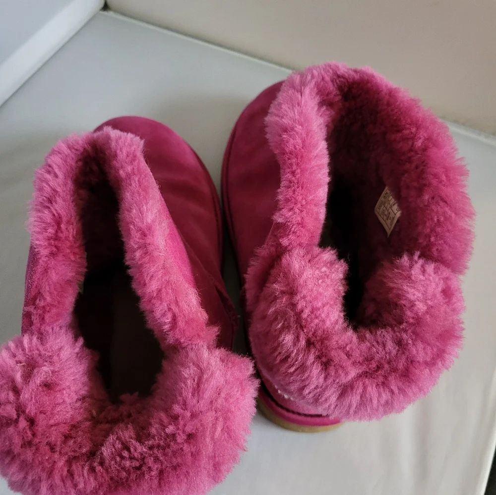 UGG Pink Suede Ankle Boots - Picture 3 of 7
